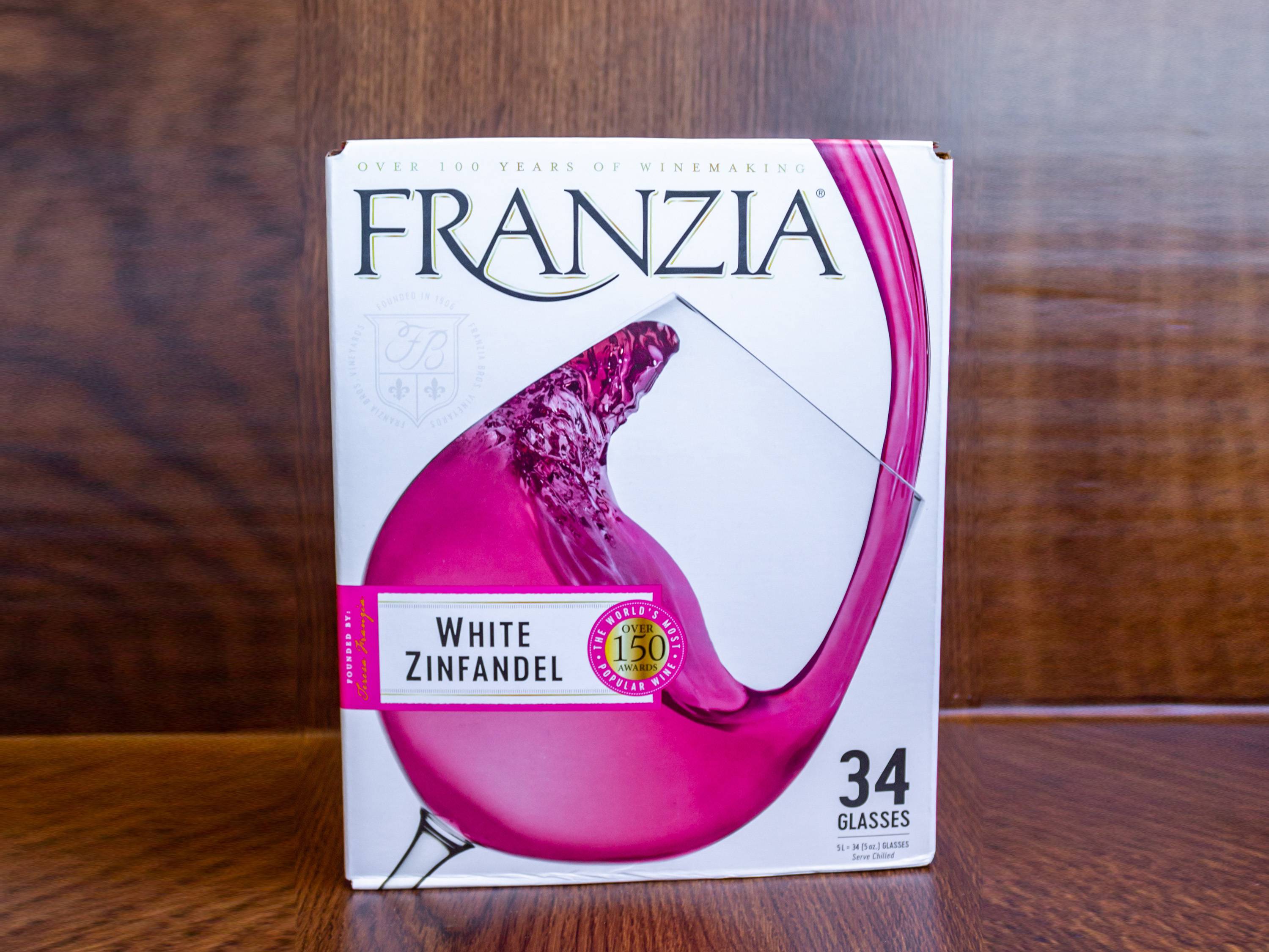 Order Franzia White Zinfandel 5 Liter food online from Fort Hill Liquor Store store, Rochester on bringmethat.com