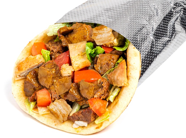 Order Savory Herb Beef & Chicken Sandwich food online from The Halal Guys store, Washington on bringmethat.com