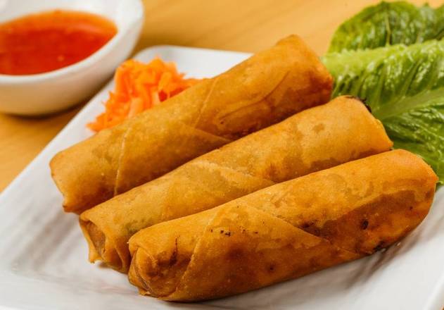 Order Deep-Fried Egg Rolls (3 pcs) food online from Fusion Cafe store, Metairie on bringmethat.com