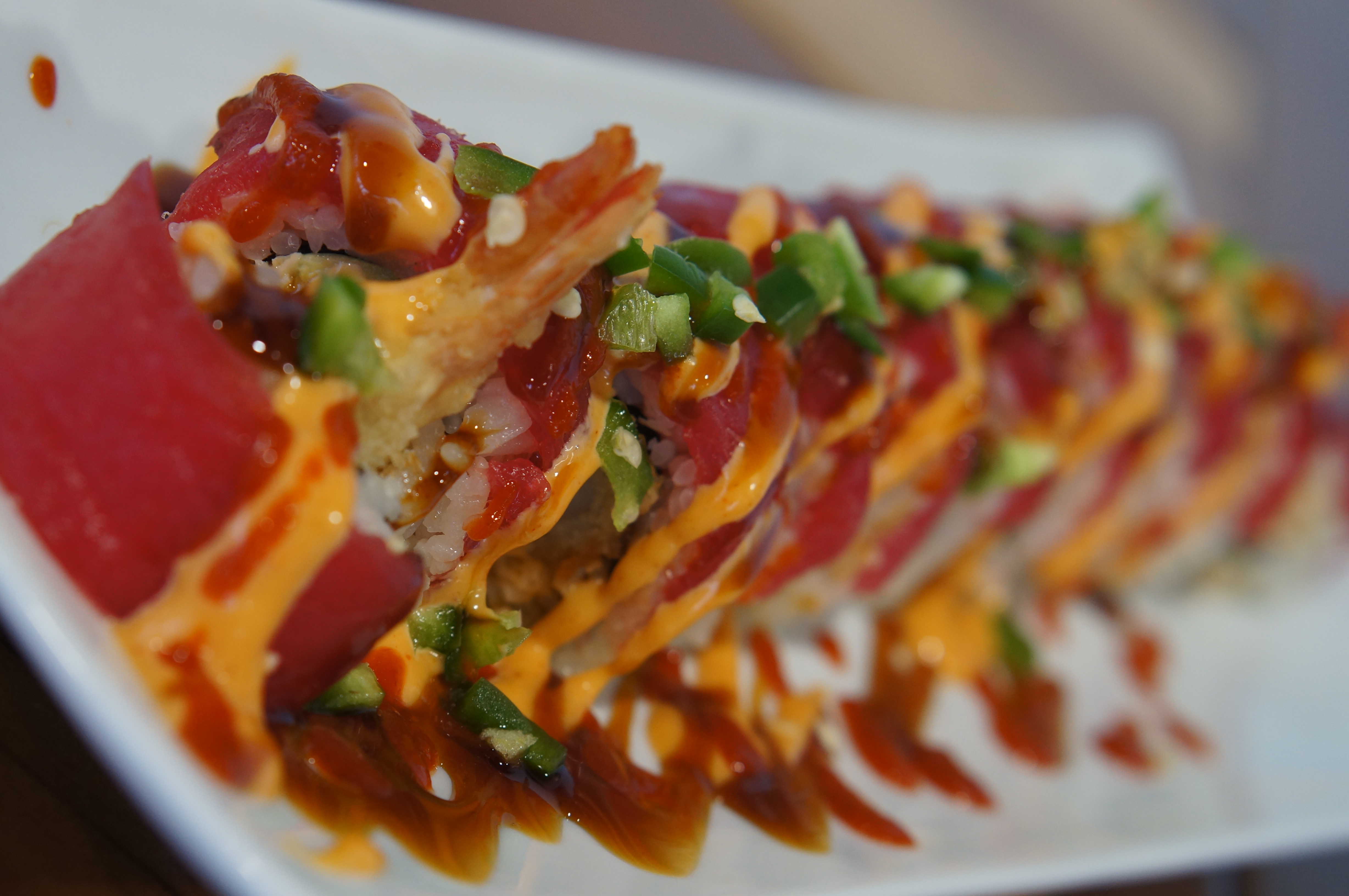 Order Blazin’ Tuna Roll (Spicy) food online from Lee Sushi store, Sandy on bringmethat.com