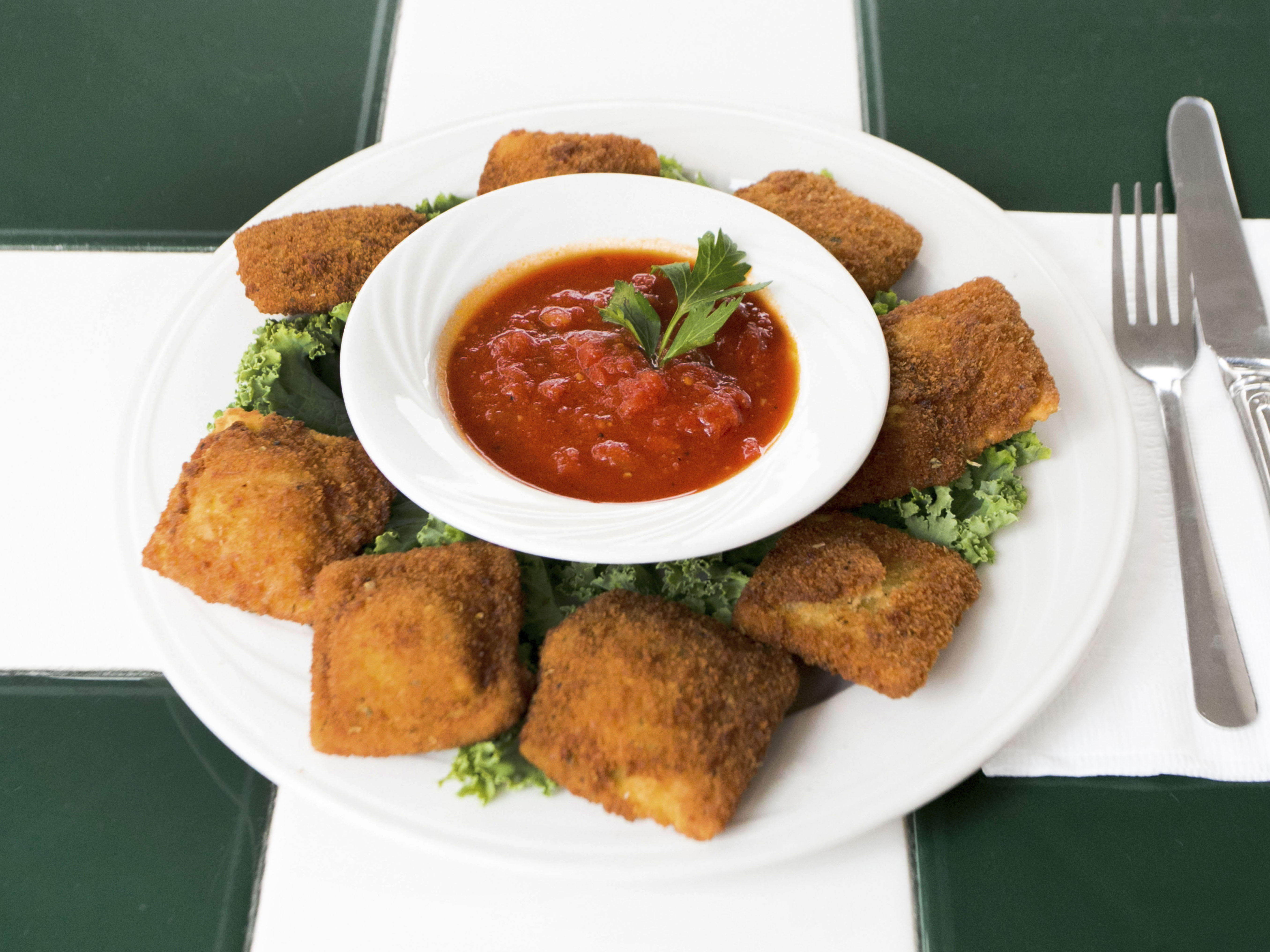 Order Fried Ravioli food online from Abate Apizza and Seafood Restaurants store, New Haven on bringmethat.com