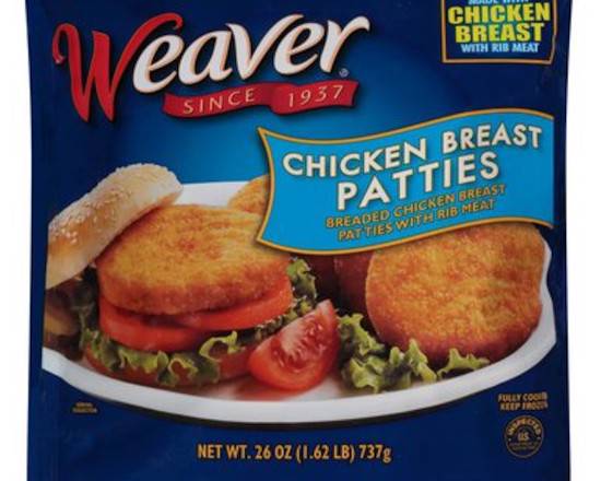 Order Weaver Chicken Patties (26 oz) food online from Ctown Supermarkets store, Uniondale on bringmethat.com