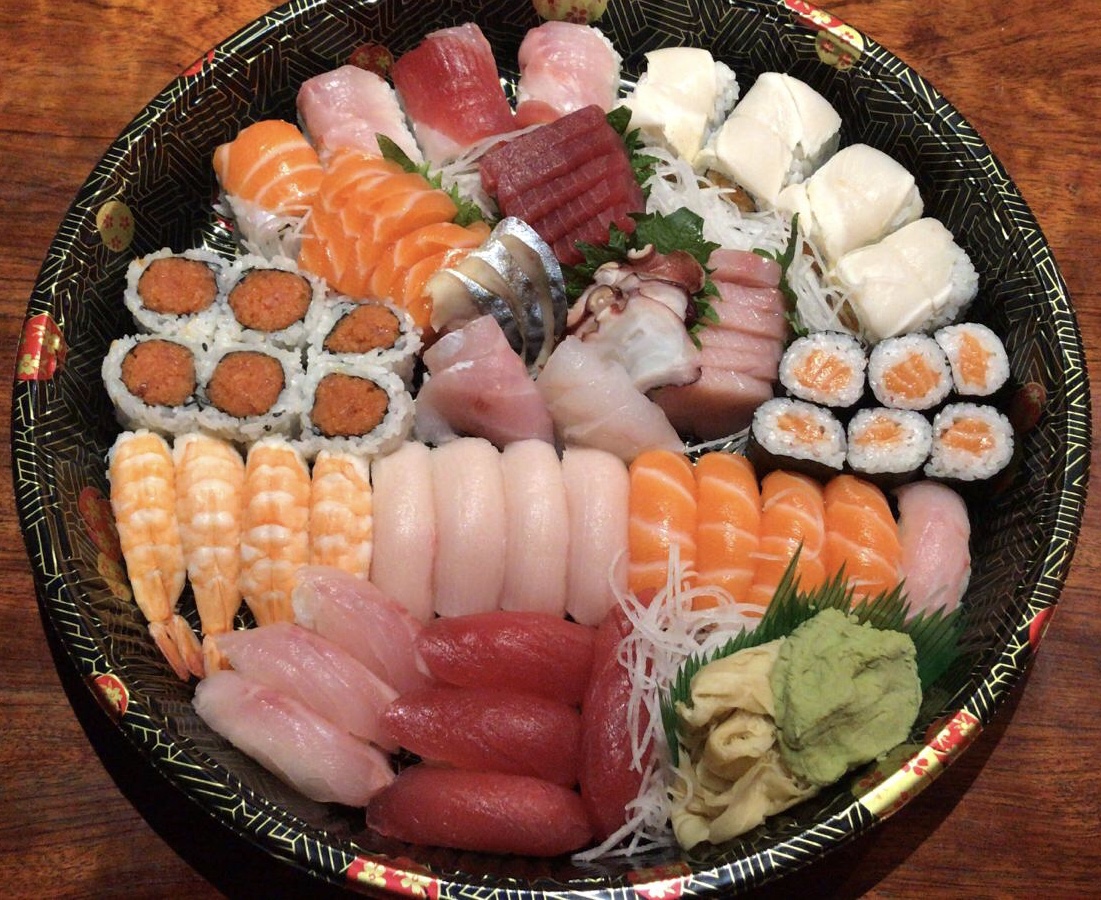 Order C. Sushi and Sashimi Platter food online from Aquamarine 38 store, New York on bringmethat.com
