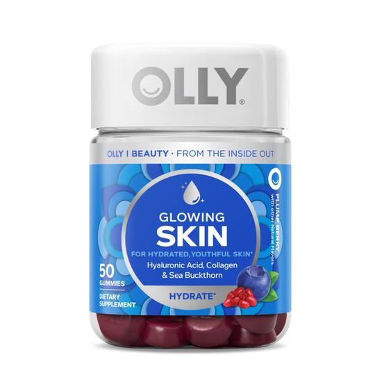 Order OLLY Glowing Skin for Hydrated, Youthful Skin Gummies Plump Berry (50 ct) food online from Rite Aid store, Palm Desert on bringmethat.com