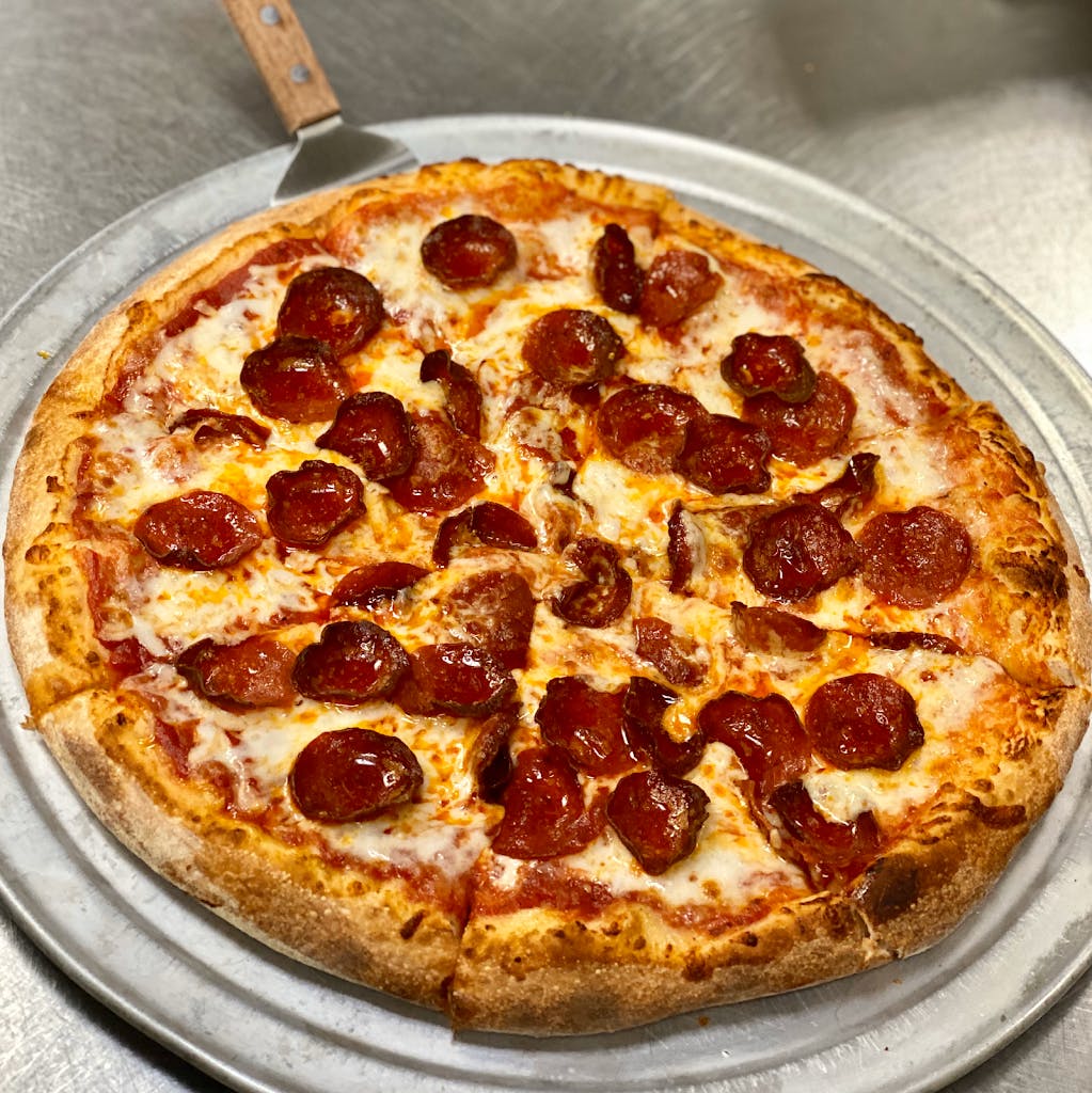 Order One Topping Cheese Pizza - 10" food online from E Milano's Pizza store, Nashville on bringmethat.com
