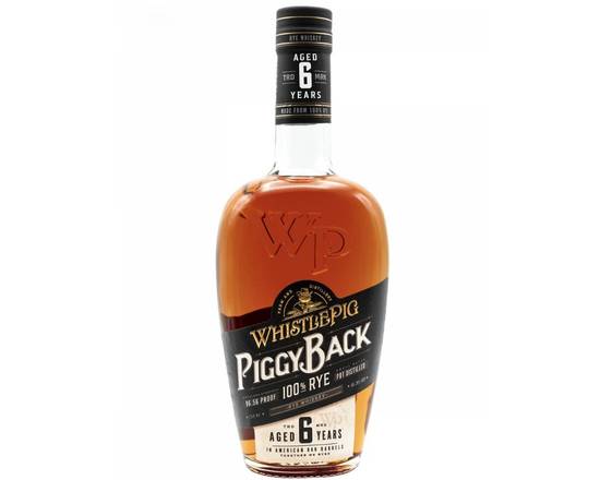 Order WhistlePig Piggy Back Rye Aged 6 Years food online from Newport Wine & Spirits store, Newport Beach on bringmethat.com