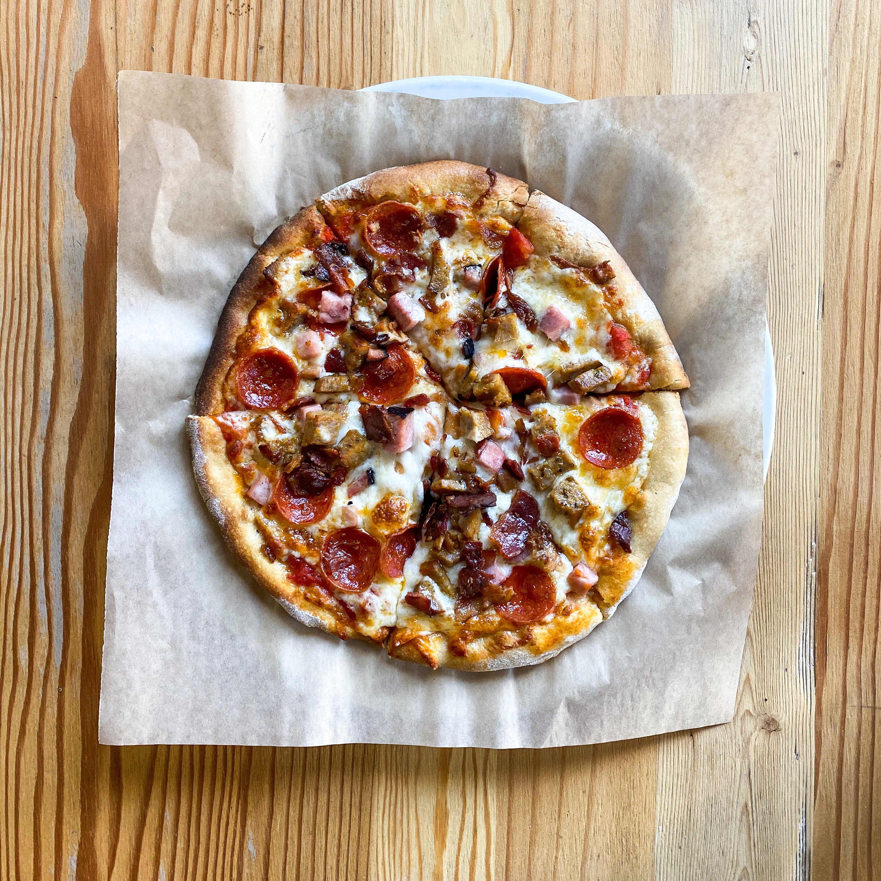 Order BUTCHERS BLOCK PIZZA food online from Red Car Brewery and Restaurant store, Torrance on bringmethat.com
