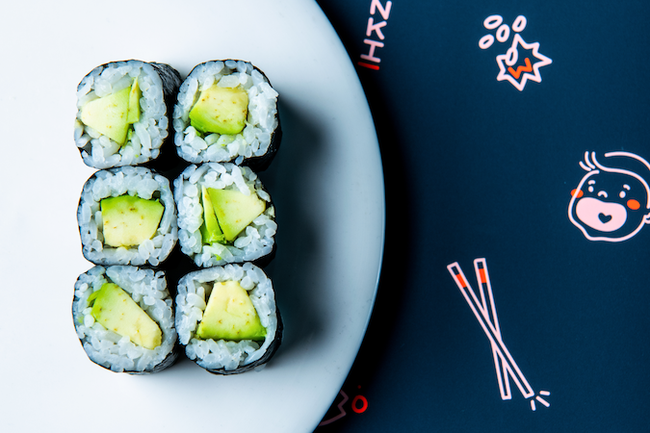 Order Avocado Roll (6 piece) food online from Krispy Rice store, Chicago on bringmethat.com