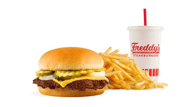 Order #1 Single Steakburger with Cheese Combo food online from Freddy Frozen Custard & Steakburgers store, Bloomington on bringmethat.com
