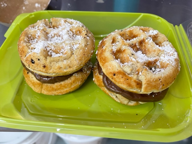Order Mini Loaded Waffles - Naked Nutella food online from Libby Lou Fun Factory store, Columbus on bringmethat.com