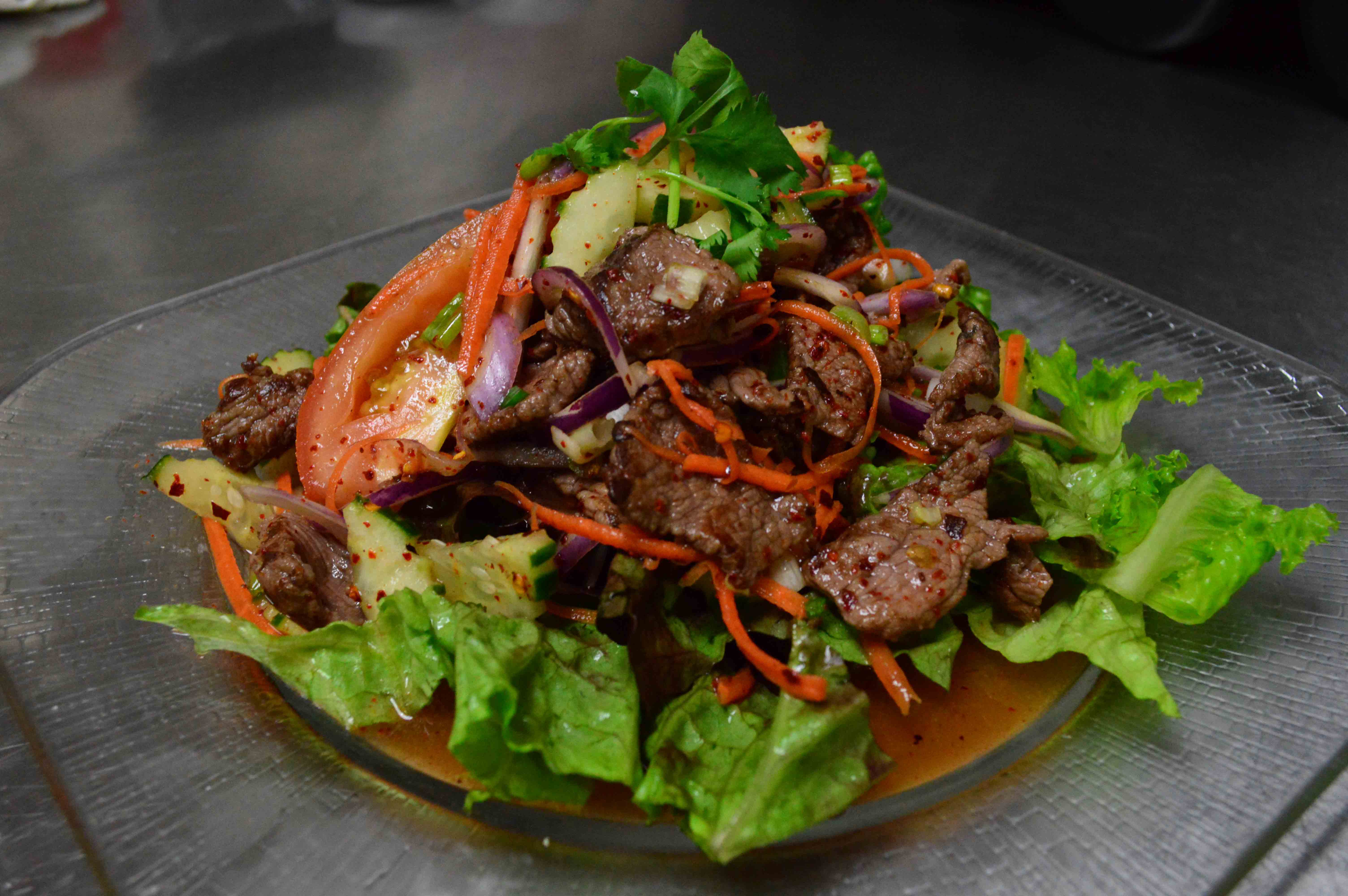 Order Beef Salad food online from Thai Thai Cuisine store, Corona on bringmethat.com