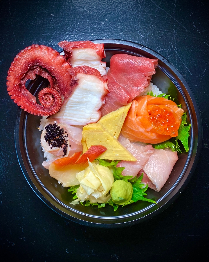 Order Chirashi Don food online from Naked Grill Sushi store, Baltimore on bringmethat.com