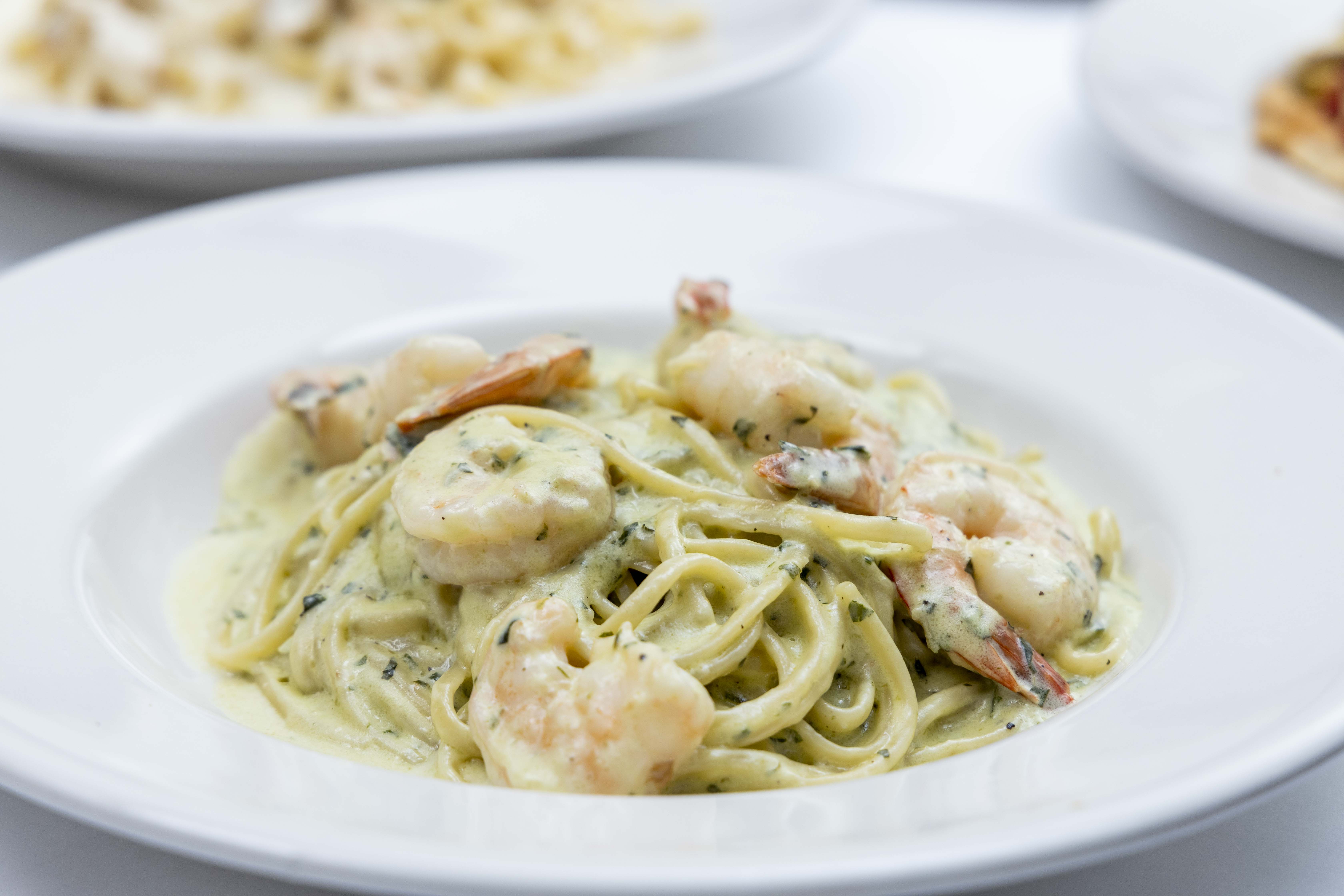 Order Pesto Linguini with Shrimp food online from Trattoria Peppino store, Elmwood Park on bringmethat.com