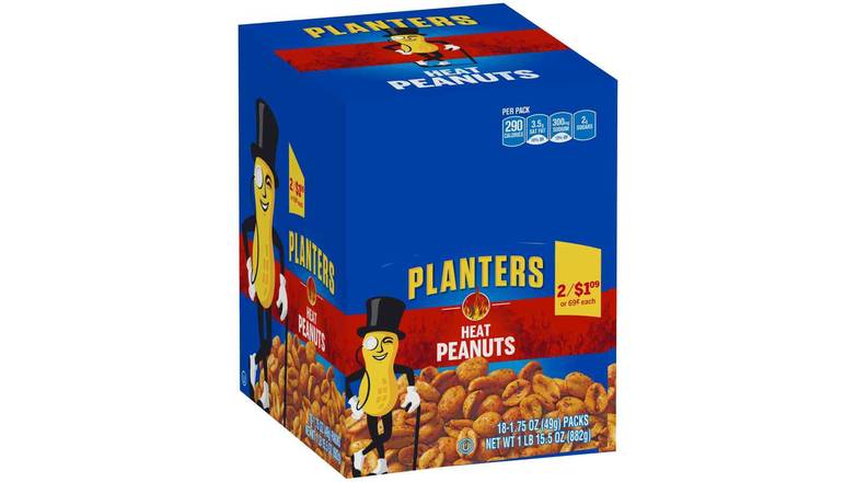 Order Planters Honey Roasted Peanuts 1.75 Oz food online from Valero Food Mart store, Murrayville on bringmethat.com