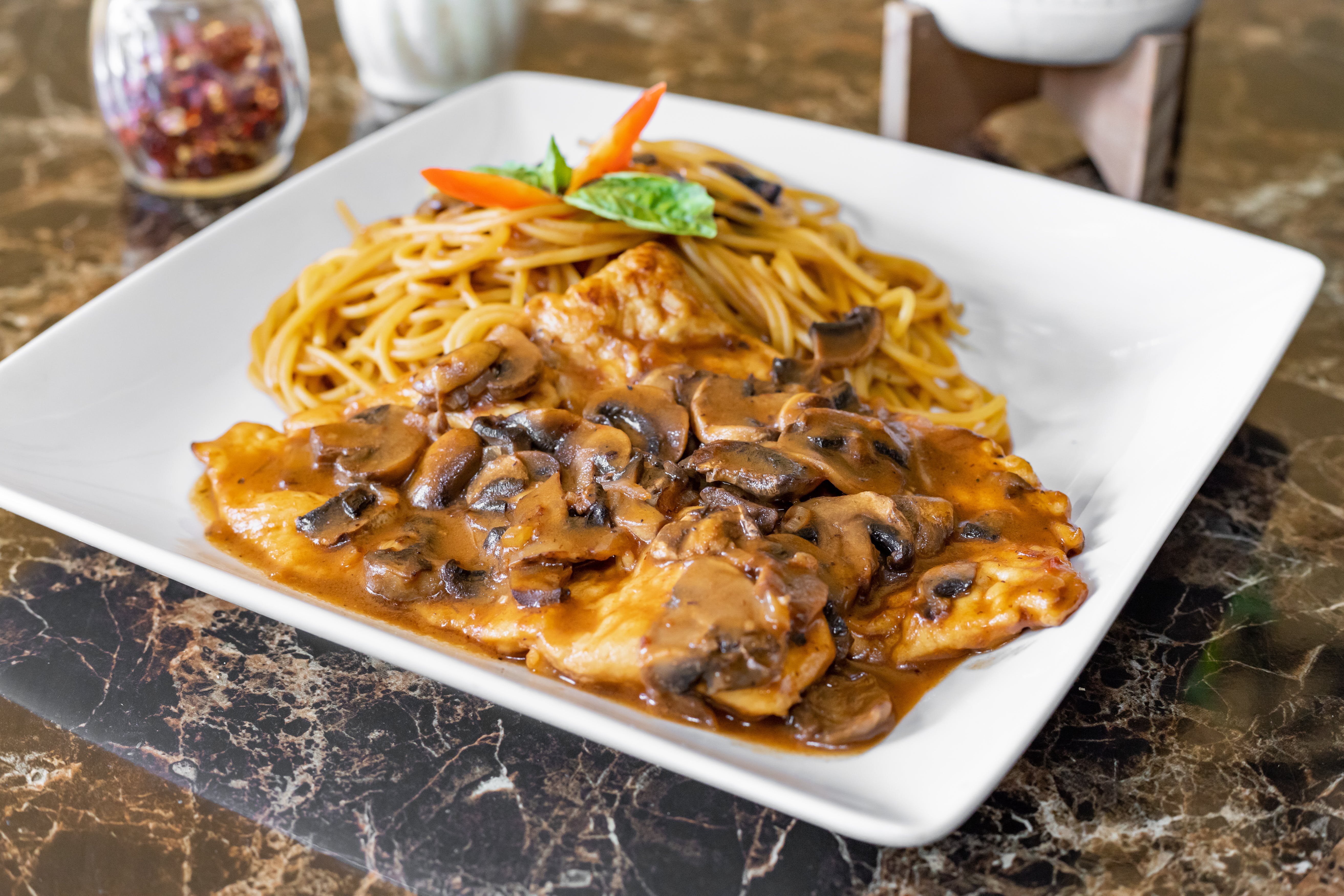 Order Chicken Marsala - Entree food online from Basani's store, Miami on bringmethat.com
