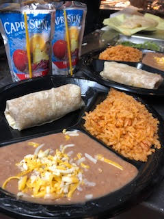 Order 2. Kid's Mini Burrito Plate food online from Jalapeños Don Jefe store, Orange on bringmethat.com