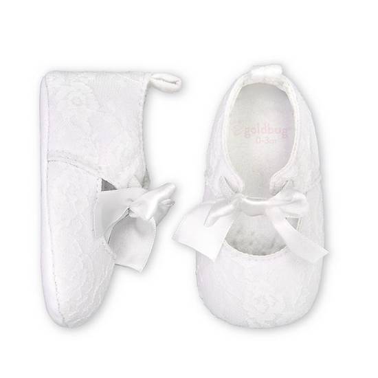 Order goldbug™ Size 0-3M Lace Mary Jane Dress Shoe in White food online from Bed Bath & Beyond store, Bohemia on bringmethat.com