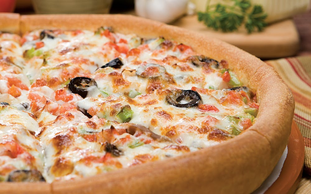 Order Veggie Pizza - Personal 6" food online from Godfather's Pizza Express store, Albany on bringmethat.com