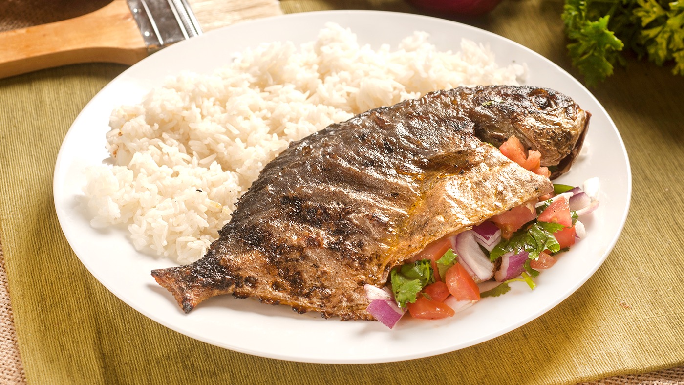 Order Grilled Pampano Combo food online from Philhouse store, Fresno on bringmethat.com