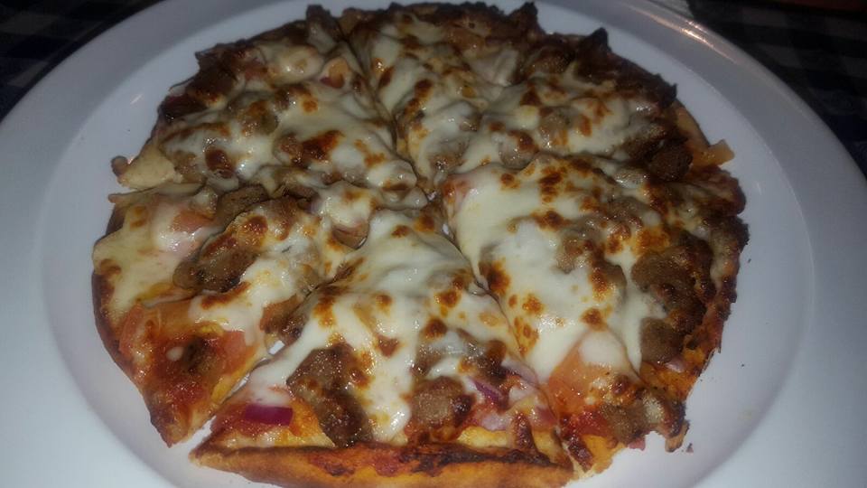 Order Personal 7inch Pizza food online from Atheneos Greek Village Cafe store, Mesquite on bringmethat.com