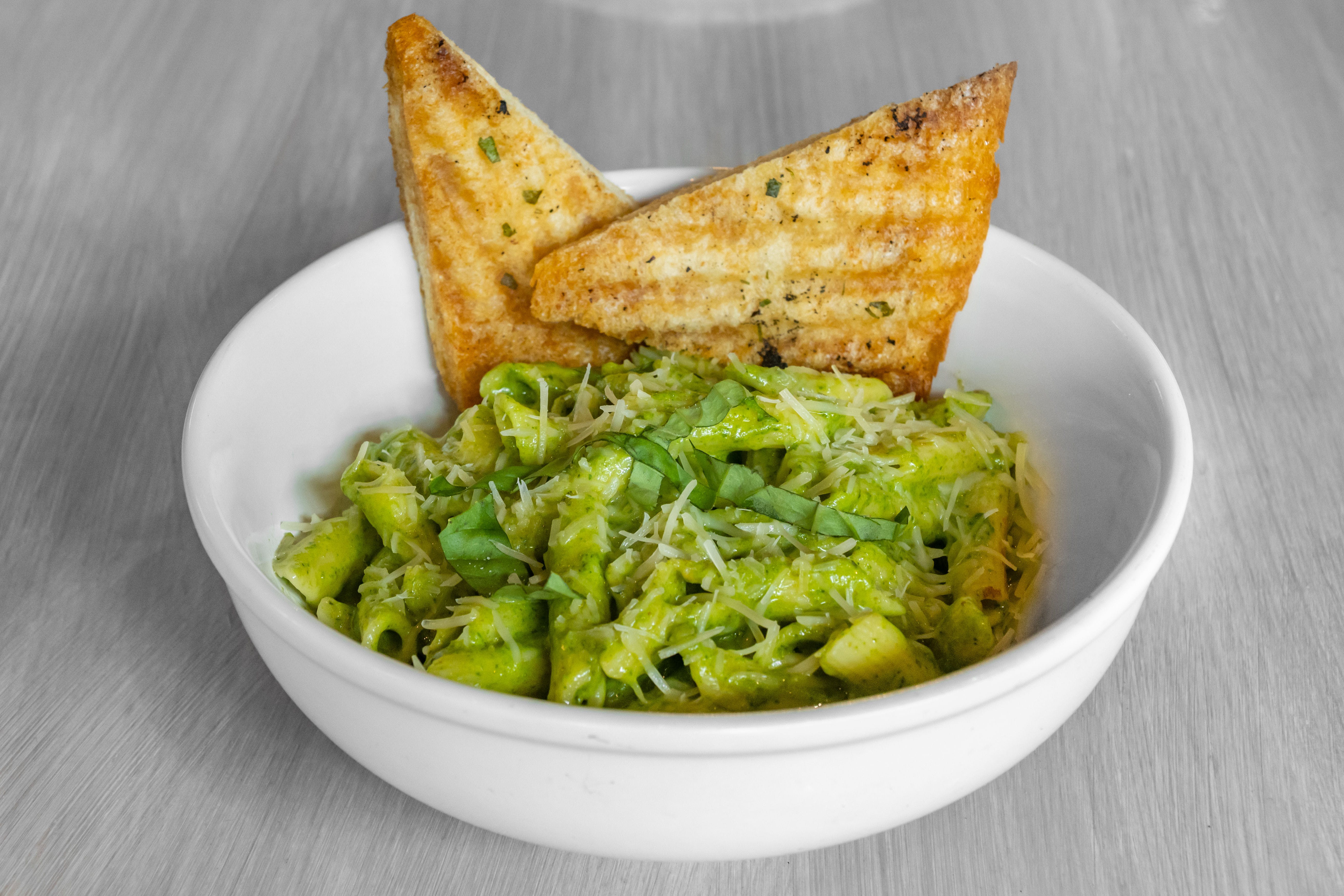 Order Penne with Creamy Pesto - Pasta food online from Hana Grill store, Sherman Oaks on bringmethat.com
