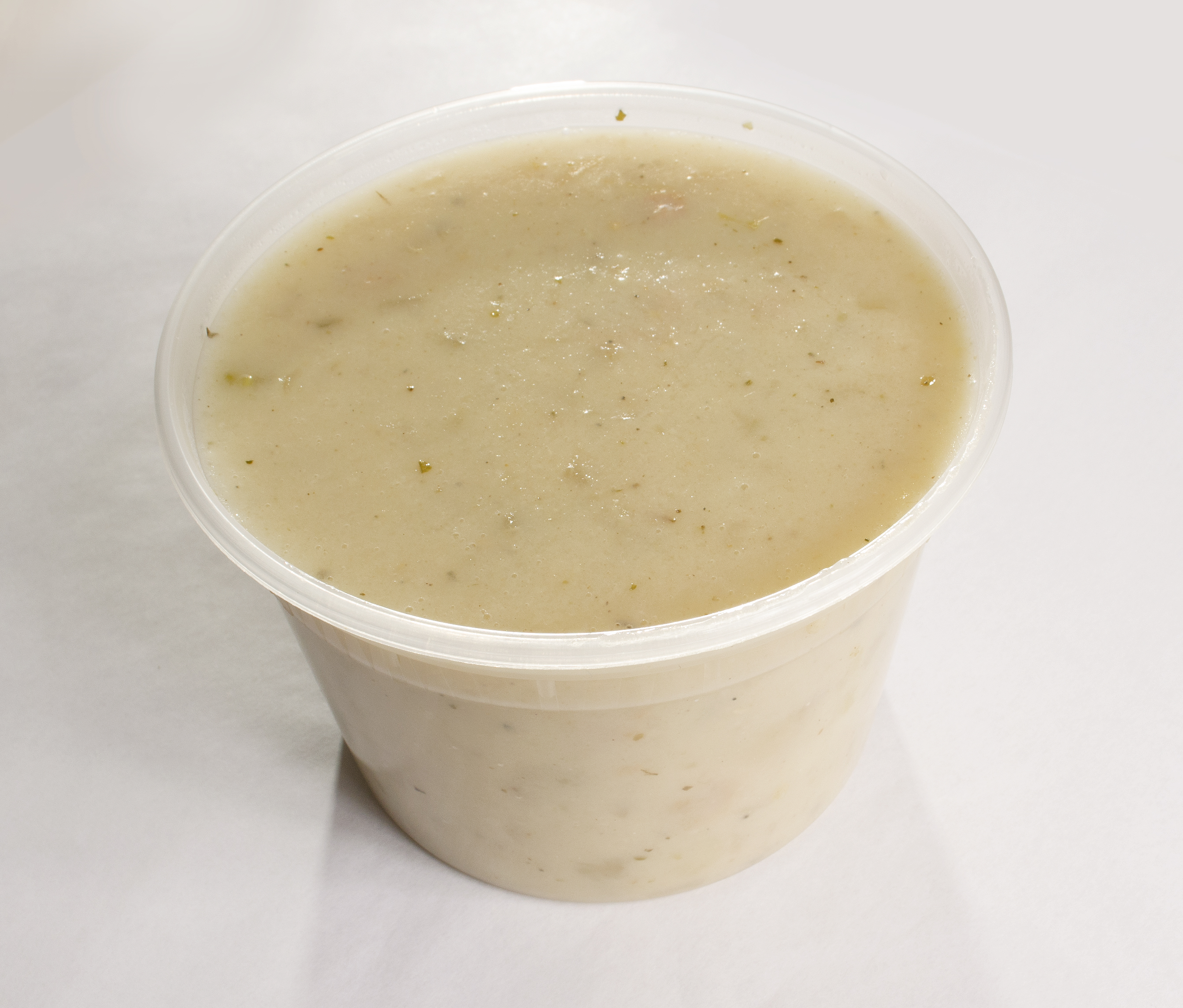 Order 32oz Quart Clam Chowder - New England Clam Chowder food online from The Soup Kitchen store, Salt Lake City on bringmethat.com