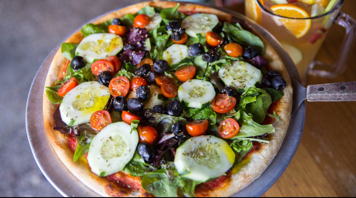 Order Zucchini Vegetarian Pizza food online from Pizza And Brew store, Scarsdale on bringmethat.com