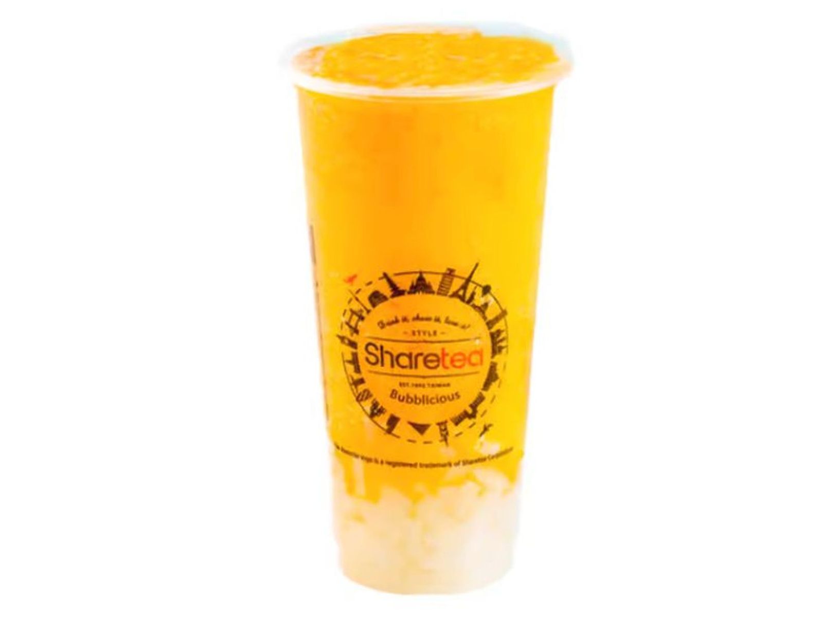 Order Peach Tea Ice Blended with Lychee Jelly  food online from Sharetea store, Fremont on bringmethat.com