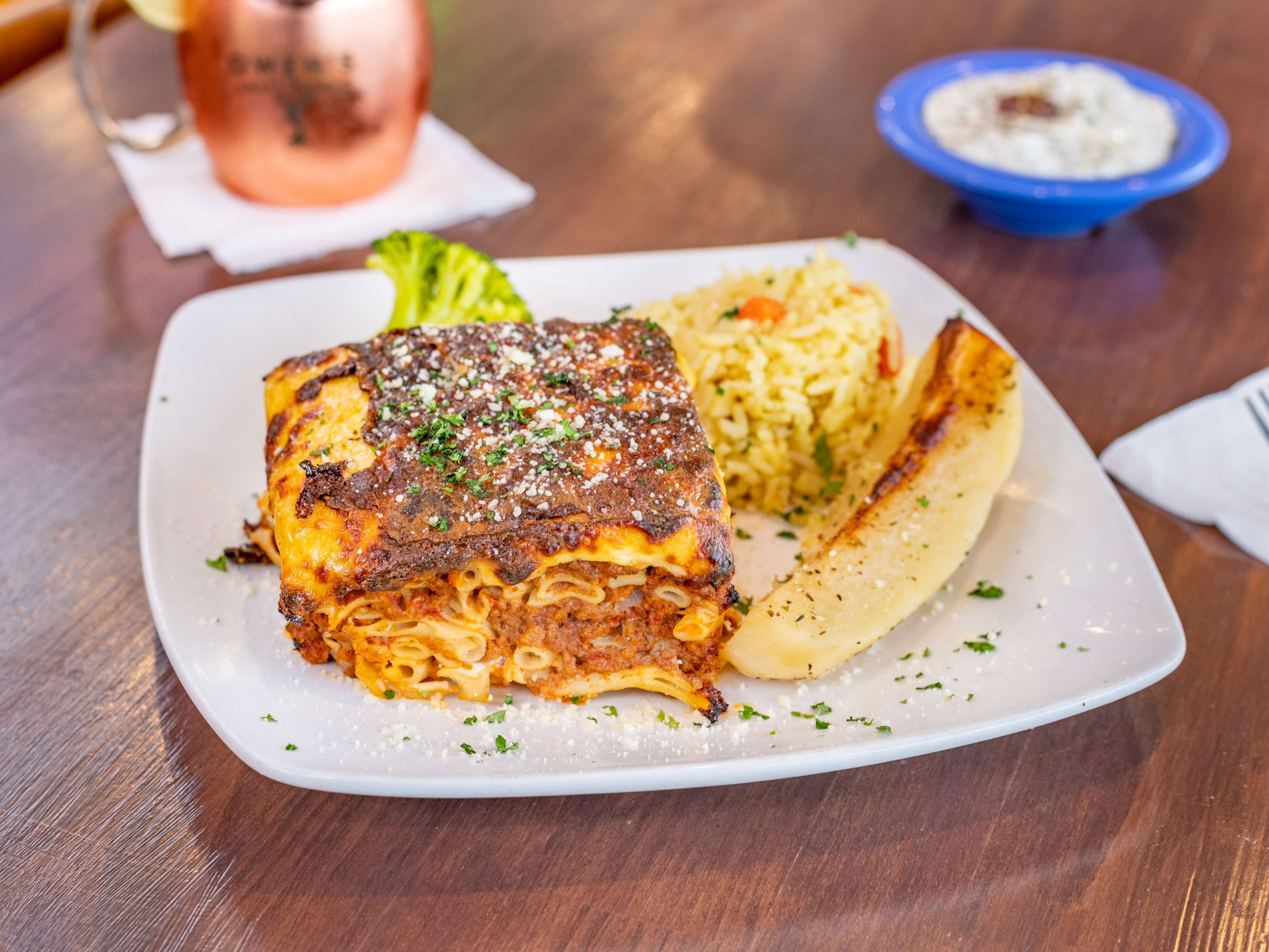 Order Moussaka Chef’s Delight Special food online from Gyro City store, Roswell on bringmethat.com