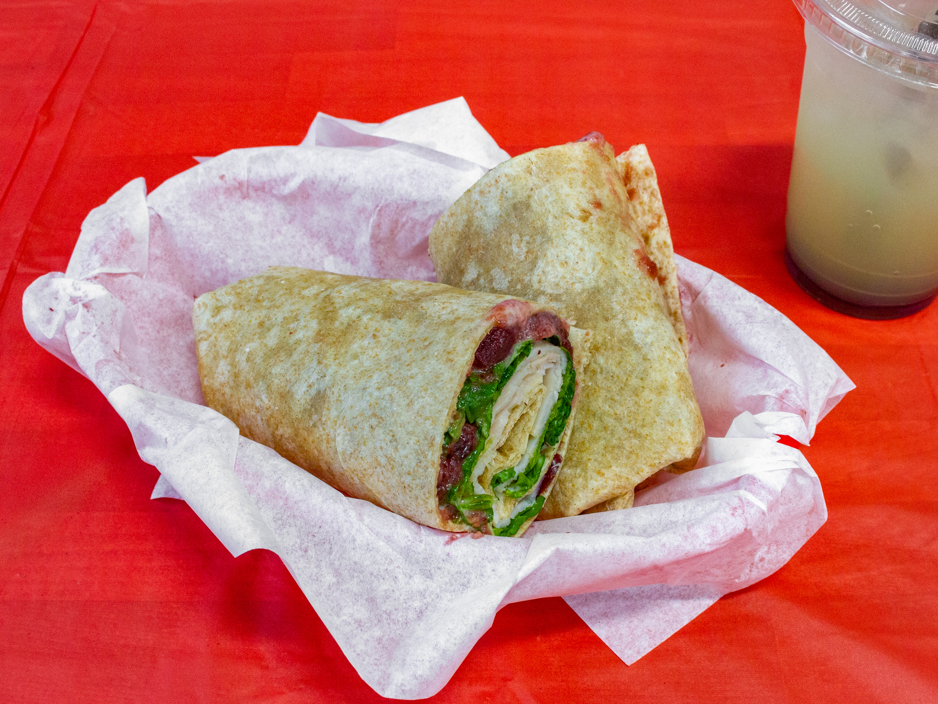Order Cranberry Turkey Wrap food online from The Spotlight Cafe store, Modesto on bringmethat.com