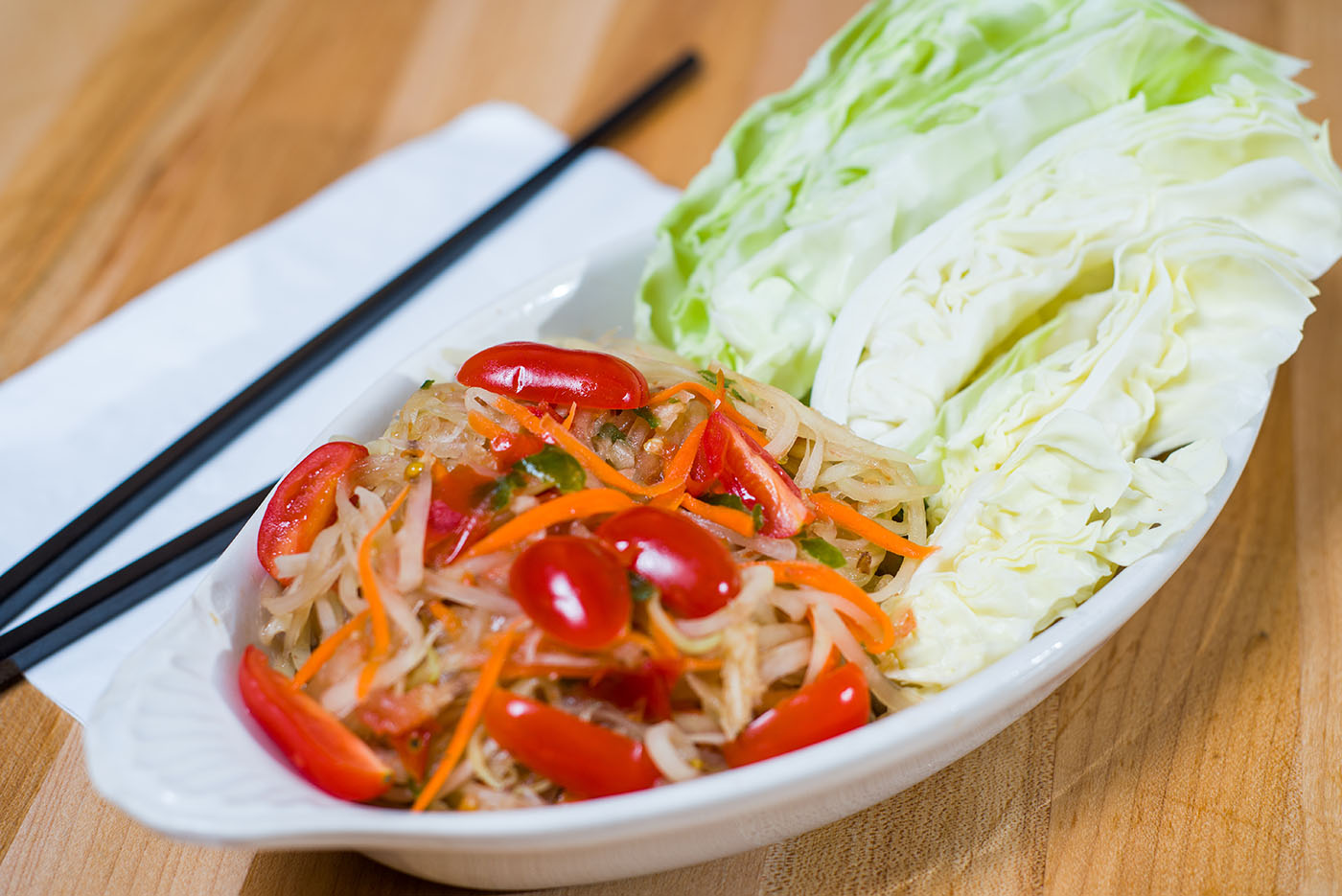 Order E2 Papaya Salad food online from Flavor Lao Bowl store, Seattle on bringmethat.com