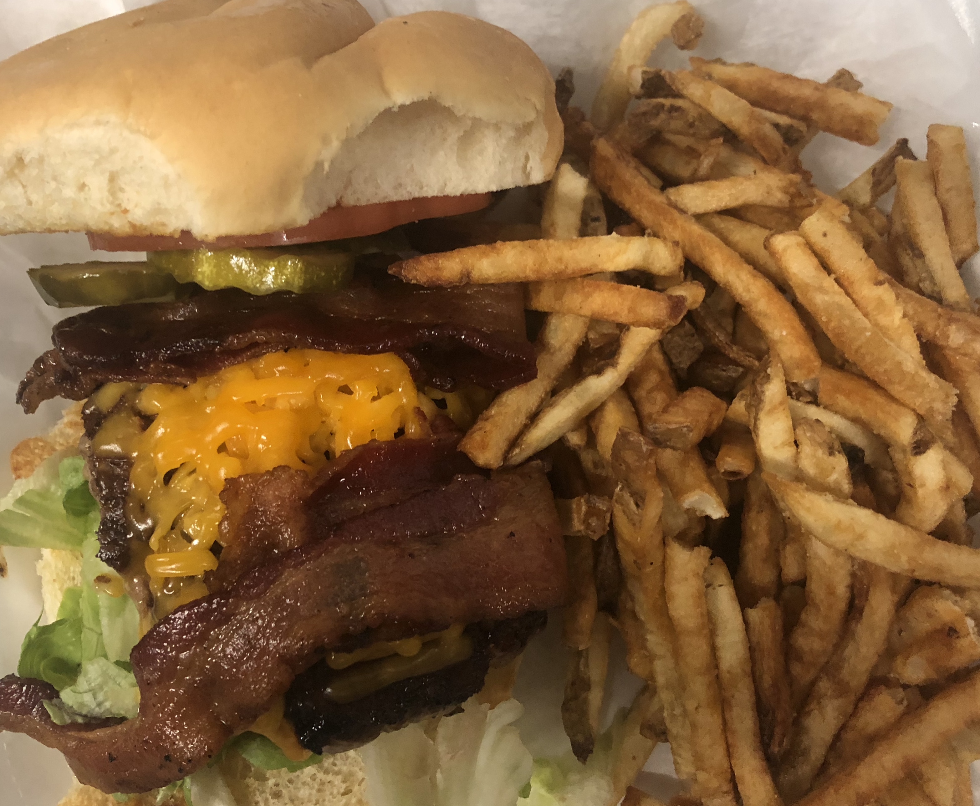 Order 1/3 lb. Bacon Cheddar Burger food online from Shotz Bar & Grille store, Austintown on bringmethat.com