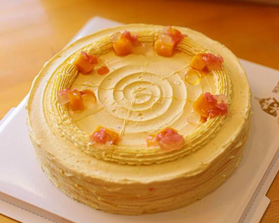 Order Mango Pomelo Mille Crepe Cake (W) food online from Timeless Tea store, Seattle on bringmethat.com