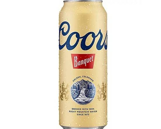 Order Coors Banquet Beer American Style Lager 5% ABV Can - 24 Fl. Oz food online from Starway Liquor store, Bell Gardens on bringmethat.com