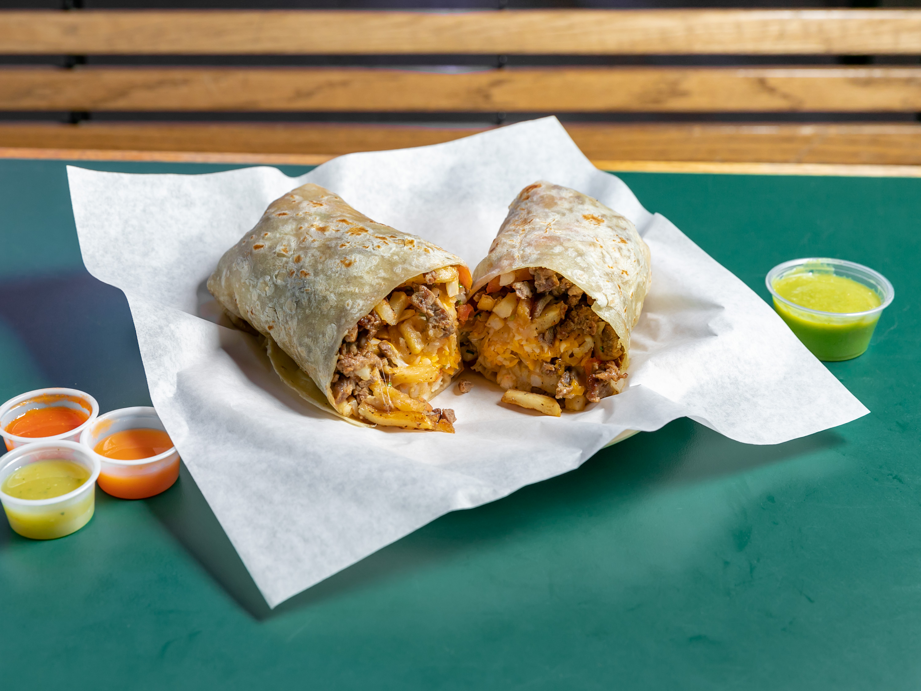 Order 16. Carne Asada Burrito Combo food online from Daniels Taco Shop store, El Cajon on bringmethat.com