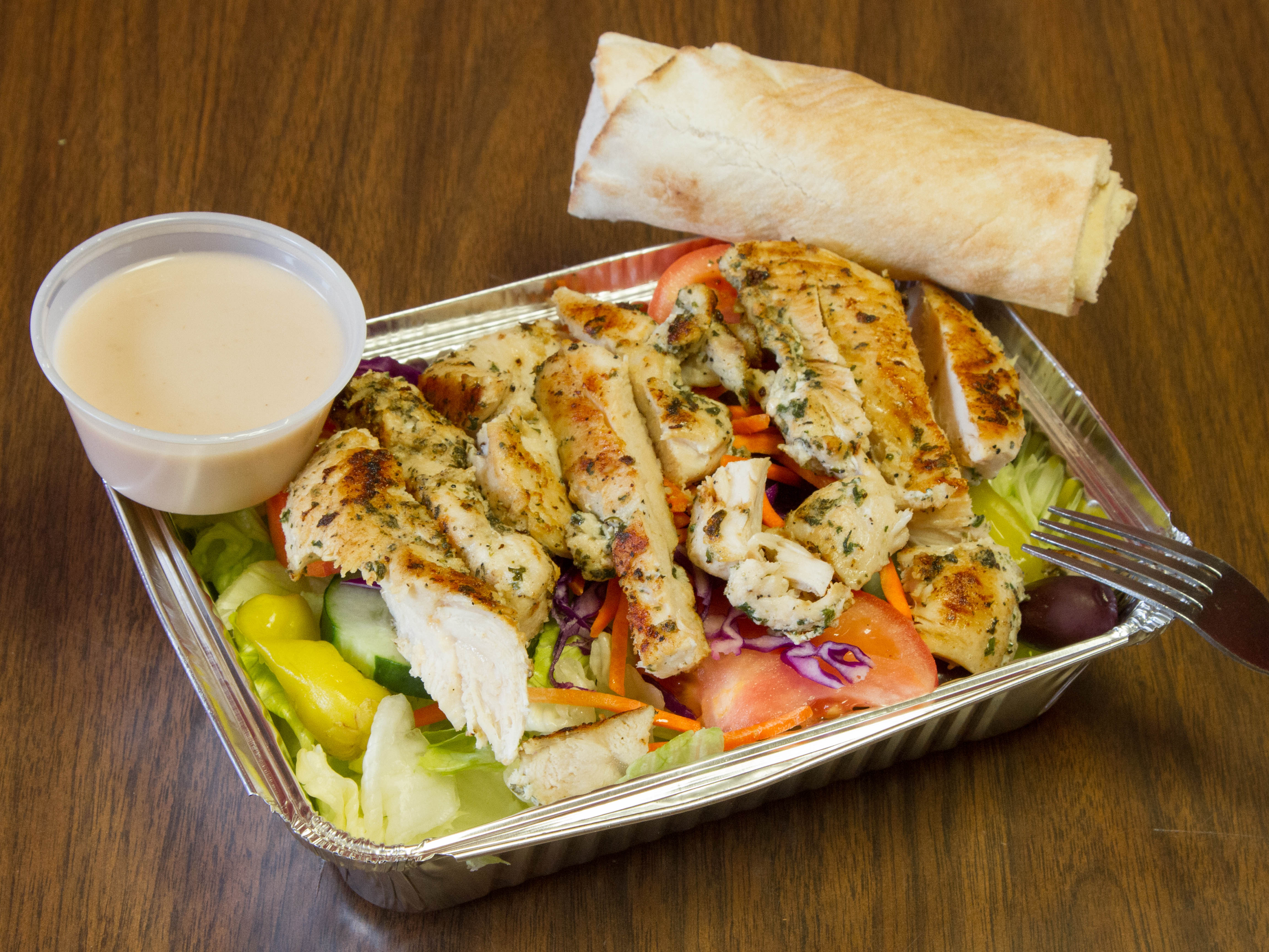 Order Garden Salad with Grilled Chicken food online from Nick's Pizza House store, Natick on bringmethat.com
