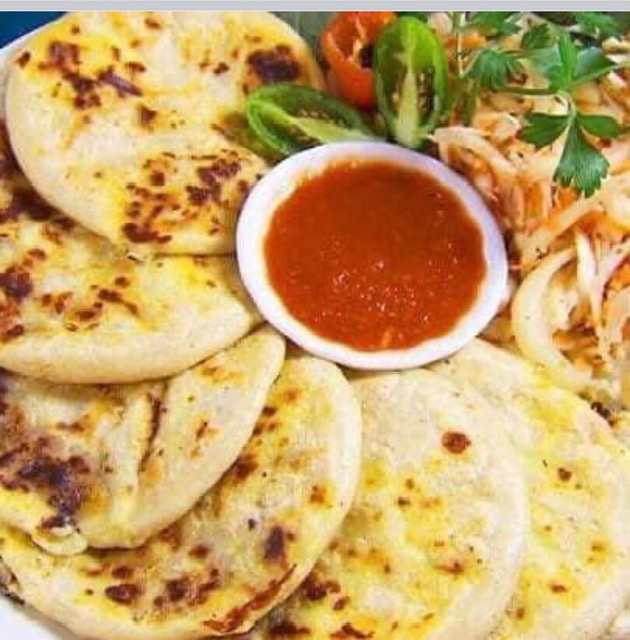 Order Pork and Cheese Pupusa food online from Daisys Grill Restaurant store, Fort Washington on bringmethat.com