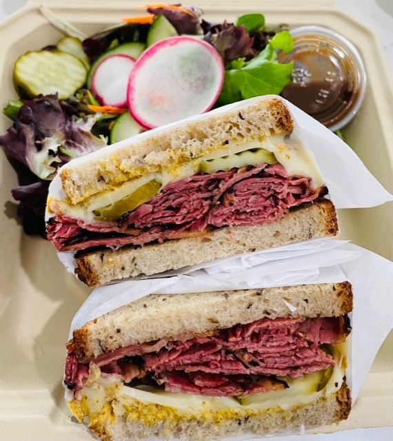 Order Pastrami Melt Combo food online from Spring St Cafe store, Los Angeles on bringmethat.com