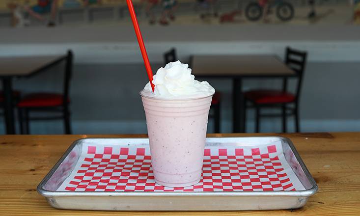 Order Strawberry Shake* food online from Biggies Burgers store, San Diego on bringmethat.com