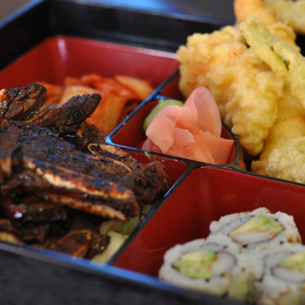 Order Grilled Beef Bento Box food online from KenShin Asian Diner store, Philadelphia on bringmethat.com