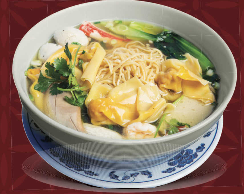 Order 01. Chiu Chow Wonton and Egg Noodle Soup food online from Kim Chuy Restaurant store, Los Angeles on bringmethat.com