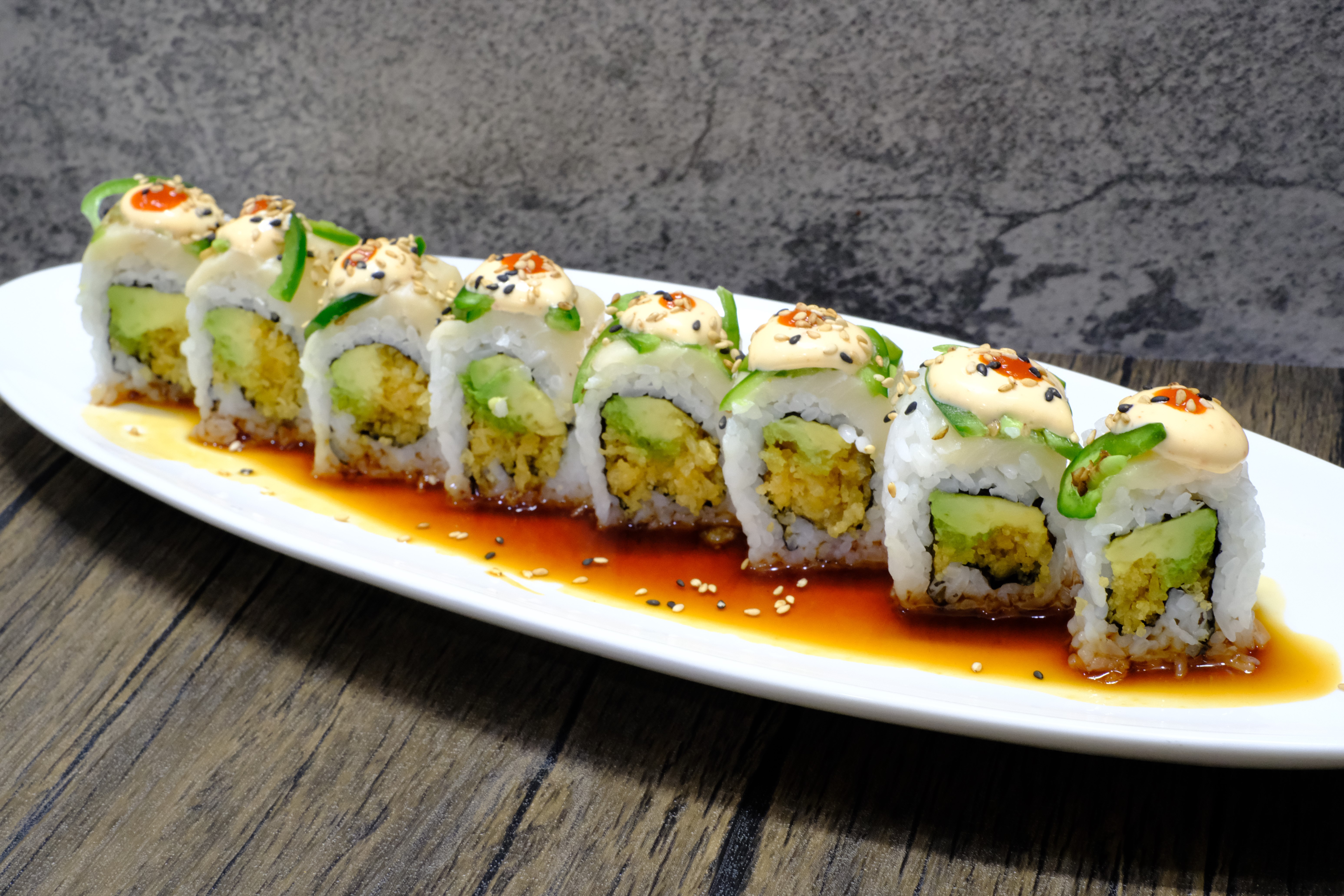 Order Butter Crunch Roll food online from Banzai Japanese Bar & Kitchen store, Fresno on bringmethat.com