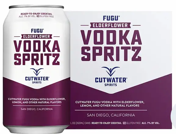 Order Cutwater Elderflower Vodka Spritz 7% abv 4pk-12oz Cans food online from Sousa Wines & Liquors store, Mountain View on bringmethat.com