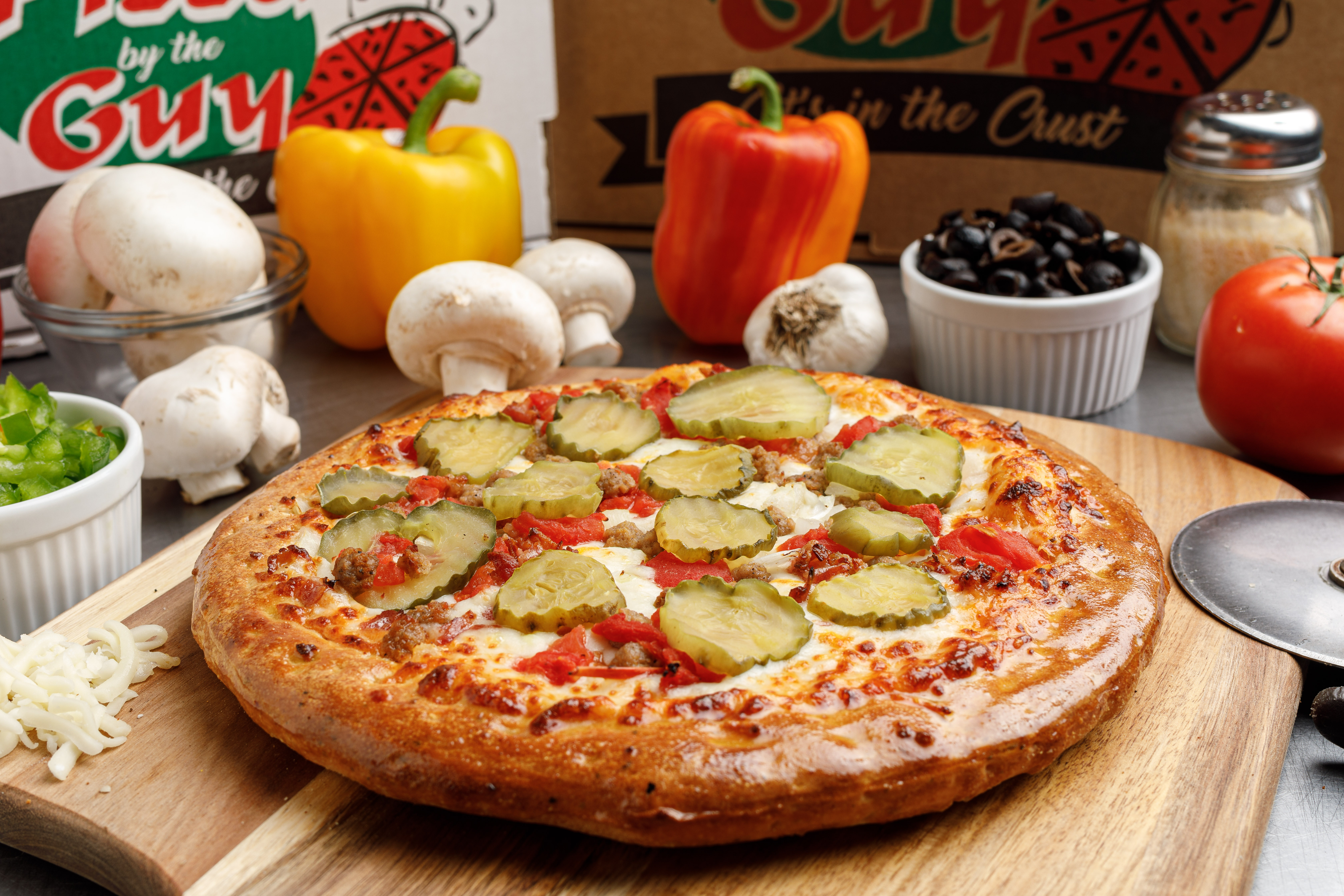 Order Small Bacon Cheeseburger Pizza food online from Pizza by the Guy store, Owensboro on bringmethat.com