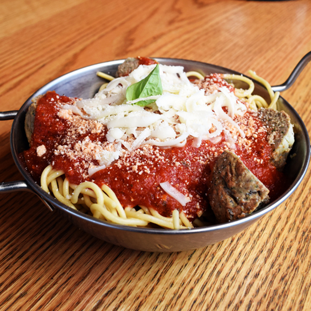 Order Spaghetti and Meatballs food online from Mr. Moto Pizza store, Encinitas on bringmethat.com