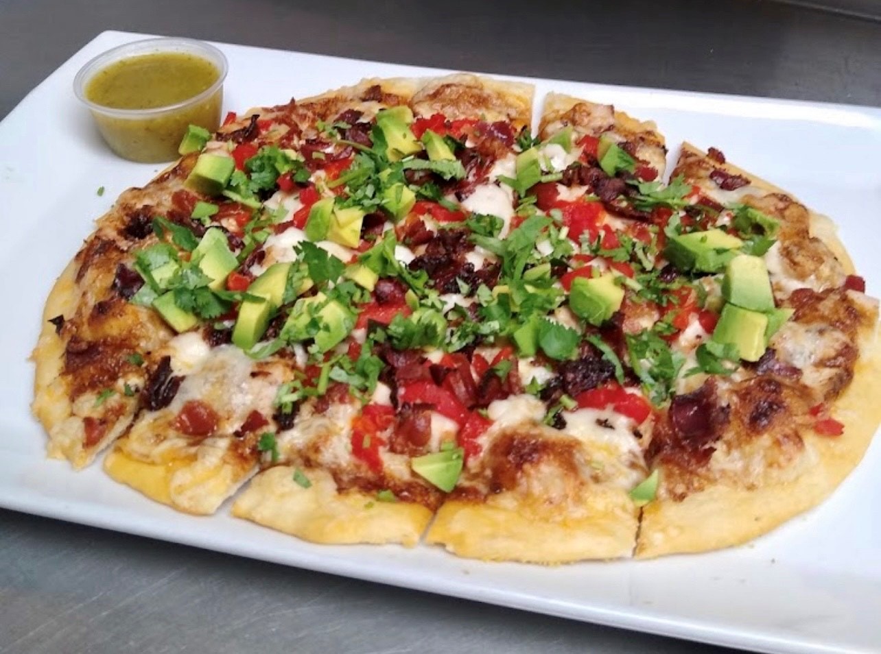 Order Southwest Flatbread food online from The Station Pizzeria store, Glenwood on bringmethat.com