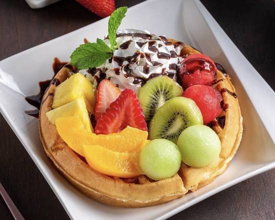 Order Mixed Fruit Waffle food online from Shooting Star Cafe store, Oakland on bringmethat.com