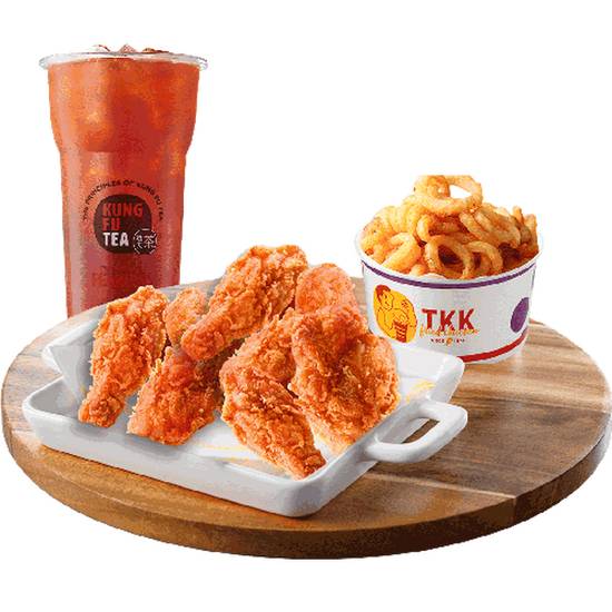 Order 10pc Spicy Wings Combo food online from Kung Fu Tea & Tkk Fried Chicken store, Williamsburg on bringmethat.com