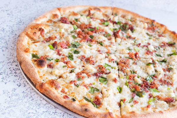 Order Mashed Potato, Bacon and Scallion Pizza food online from OTTO store, Brookline on bringmethat.com