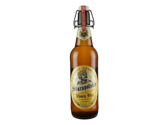 Order Staropolskie Miodne Honey Beer - 16.9oz Bottle food online from Jenny Liquors store, Mt Prospect on bringmethat.com